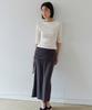 AHWE Shirred Boatneck Top_Ivory