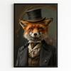 Gentleman Frog Vintage Portrait Print Poster Frog Wearing Clothes Print Renaissance Animal Portrait Canvas Painting Funny Poster