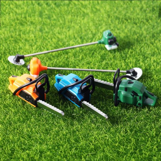 Mini Lawn Mower Good Craftsmanship Comfortable Hand Feeling Plastic Dollhouse Simulation Mowing Chainsaw Micro Gardening Tools