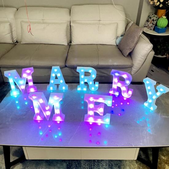 LED Letter Lamp with Remote Control, Dimmable Marquee Alphabet Light for Wedding Birthday Party, Indoor Outdoor Letter