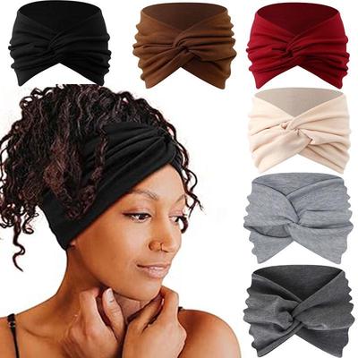 Women's Wide Stretchy Sports Yoga Headband - Solid Color, Sweat-Absorbing, Face Washing, Hair Tie, Headscarf Hair Accessory.