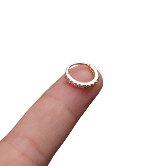 1 pezzo da donna con zirconi cubici intarsiato, anello al naso, orecchino Huggie, gioielli penetranti