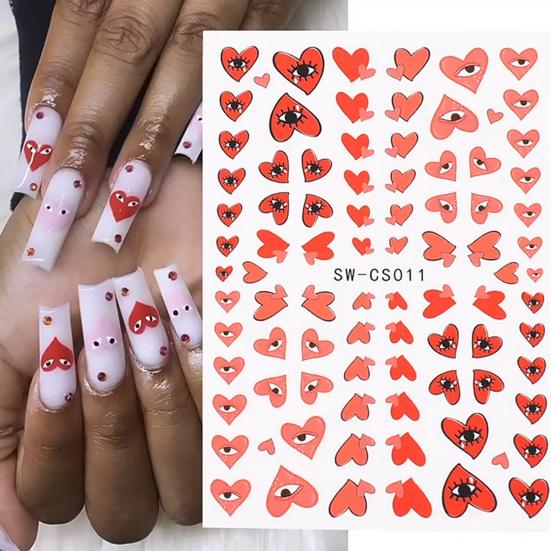 

2 листа наклейки для ногтей, самоклеящаяся, сильная липкость, рисунок, нераздражающий, съемный, ПЭТ 3D