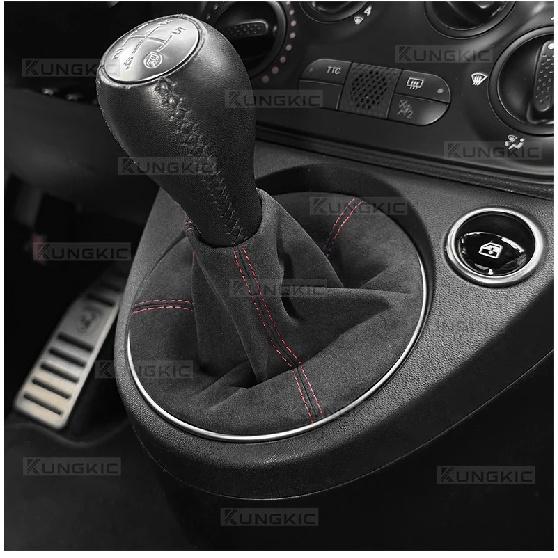 Suede For Fiat 500 2011-2024 Abarth 595 695 2016 2017 2018 2019 2020 2021 2022 2023 2024 Gear Shift Boot Manual Shifter Cover