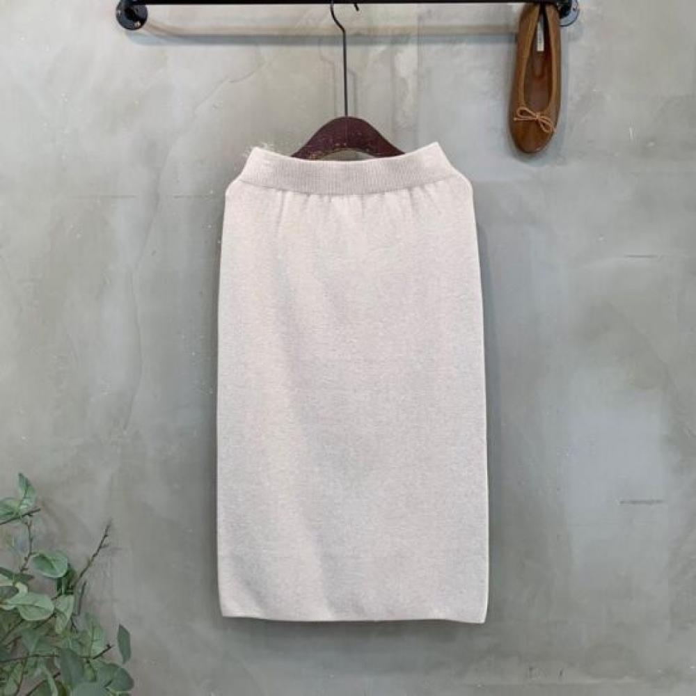 C S In THe Room Sana 2 LengtH H lIne Slit bandIng Knit Long Skirt 6Color