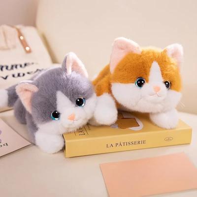 Lying Cat Plush Toy Exquisite Gift Home Decoration Kawaii Cat Doll Girls Gift Children's Companion Plush Cat Toy