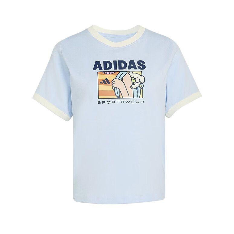 Adidas T Shirts Women s Blue Crew Neck Moderate KC8602 L