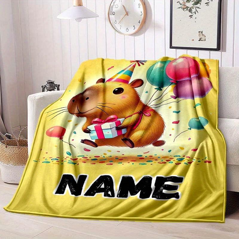 Capibala Balloon Customize Your Name Blanket Warm Comfortable And Soft Blankets Are Suitable For Home Chairs Office Sofas Sofas Office Camping And