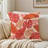 Boho Tropical Palm Monstera Leaves Pillow Case Organic Short Plush Cushion Covers Breathable Washable WrinkleResistant