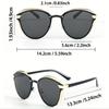 2pcs Women'S Round Frame Classic Retro Style Polarized Sunglasses, Comes with Perfect for Outdoor Vacations Beach Parties
