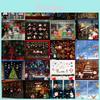 Colorful Pvc Merry Christmas Window Stickers With Santa Claus And Elk Patterns