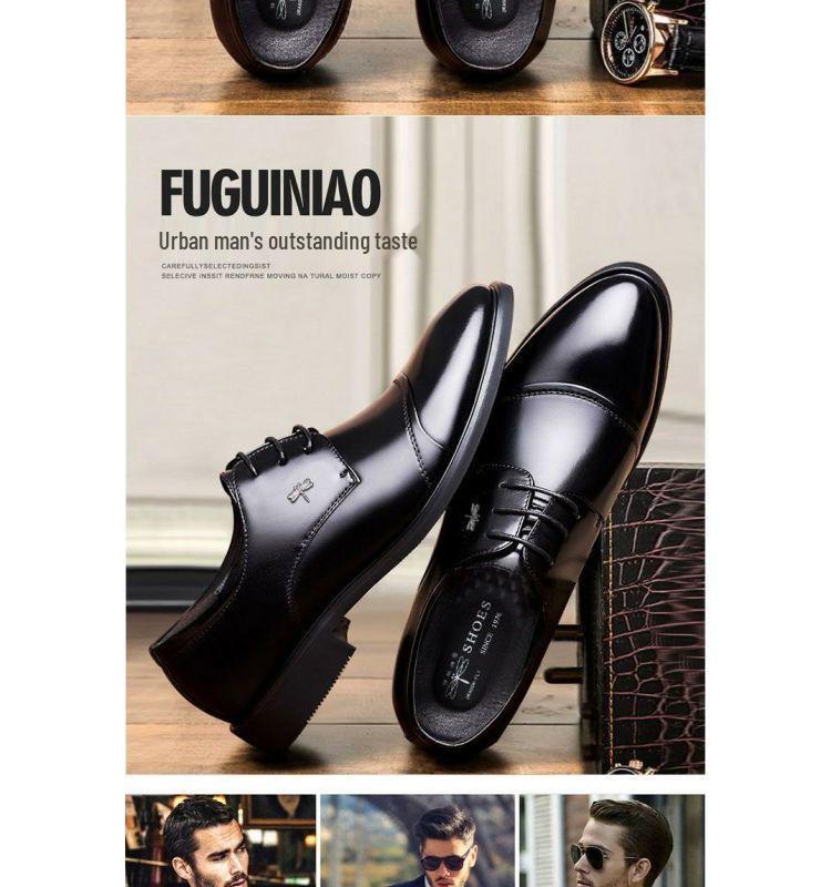 Dragonfly Genuine Leather British Style Height-Increasing Men's Formal Shoes