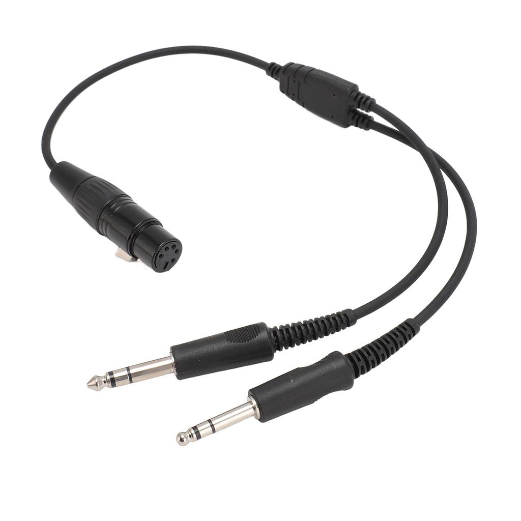 5 Pin XLR to GA Dual Plug Y Splitter Headphone Adapter for Airbus XLR 5 Pin Female to GA Dual Male Plug Aviation
