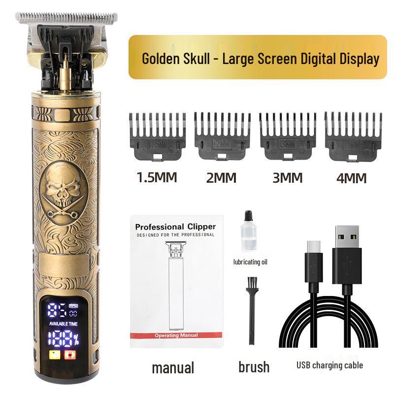 Retro Electric Hair Clipper & Shaver - Special Oil Design for Bald and Styled Heads