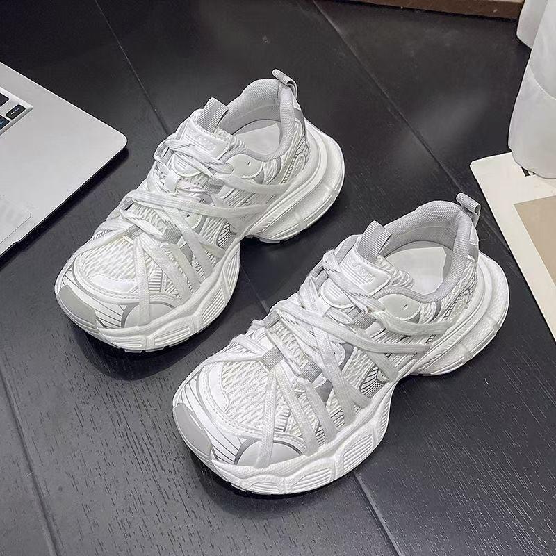 Mode Damen Freizeit Sportschuhe 2025 Bequem Atmungsaktiv Rutschfest Outdoor Laufschuh Dicke Sohle Schnürschuhe Mode Vulkanisierte Schuhe