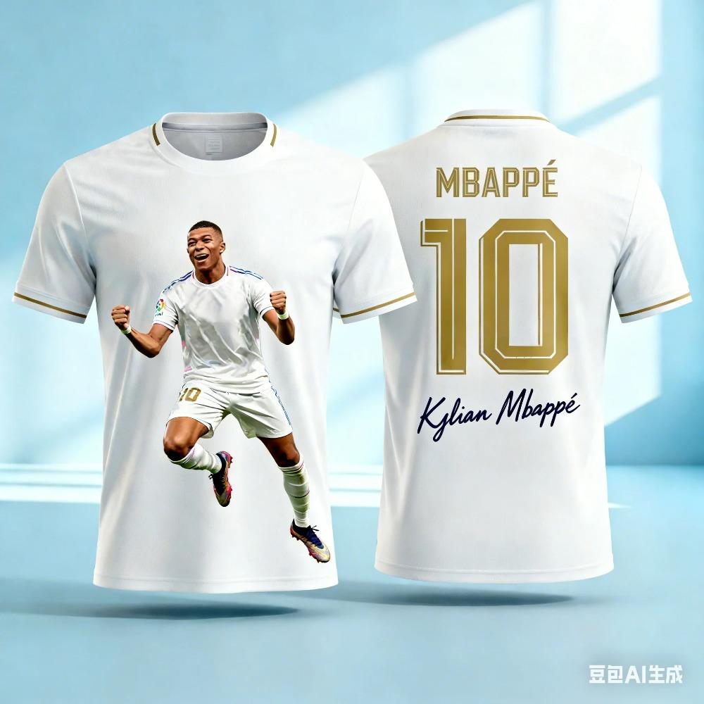 Maglietta Sportiva 3D Estiva per Famiglia Mbappé Maglia da Calcio È Larga e Comoda Adatta per l'Uso all'Aperto