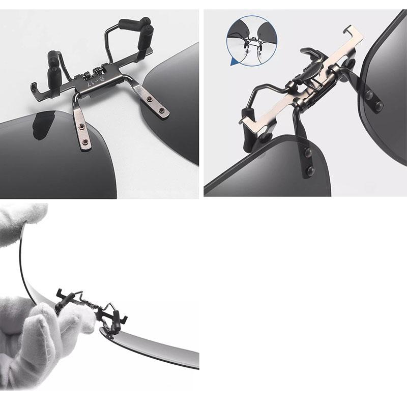 Ochelari de Soare Clip-on cu Lentile Pătrate, Ne-polarizați, Bărbați Femei, Clip-on, Ușori, pentru Șoferi Auto, Clip-on, Rabatabili, Ochelari de Soare pentru Condus