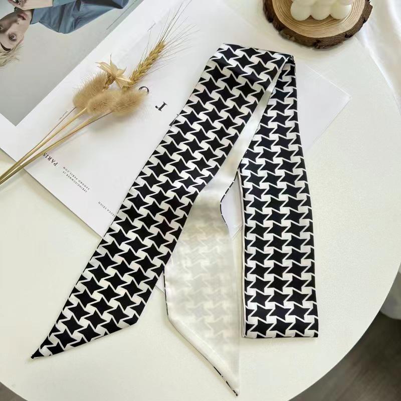 Korean Style Silk Scarf and Hairband Set - Versatile Women's Accessory for Summer