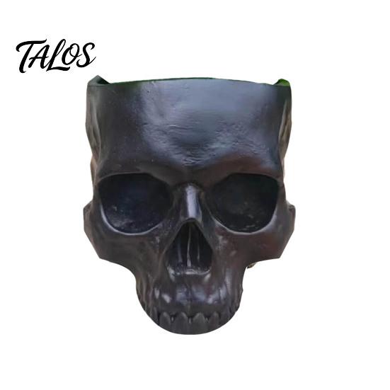 Einzigartige Gothic-Geschenke Totenkopf-Pflanzgefäß, Harzkopf-Blumentopf, Halloween-Süßigkeitenschale, Gruselige Retro-Used-Look-Dekoration für Tischplatte, Heimbar, Büro
