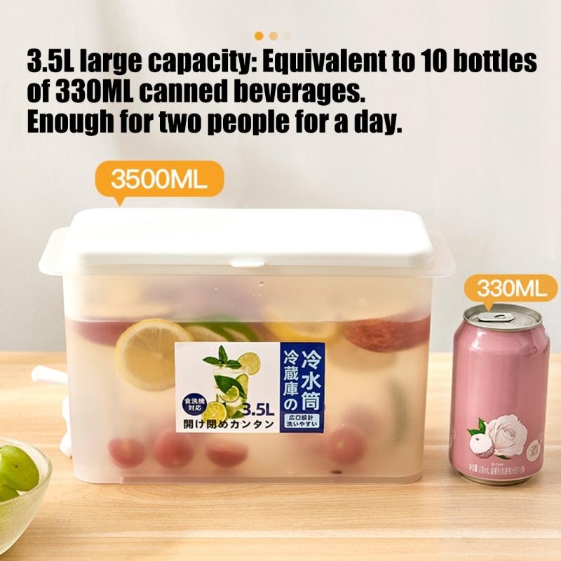 Nowoczesny plastikowy dzbanek na wodę 3,5 l z kranikiem do wody z cytryną, mrożonej herbaty, przechowywania w domu, kuchni, niezbędny