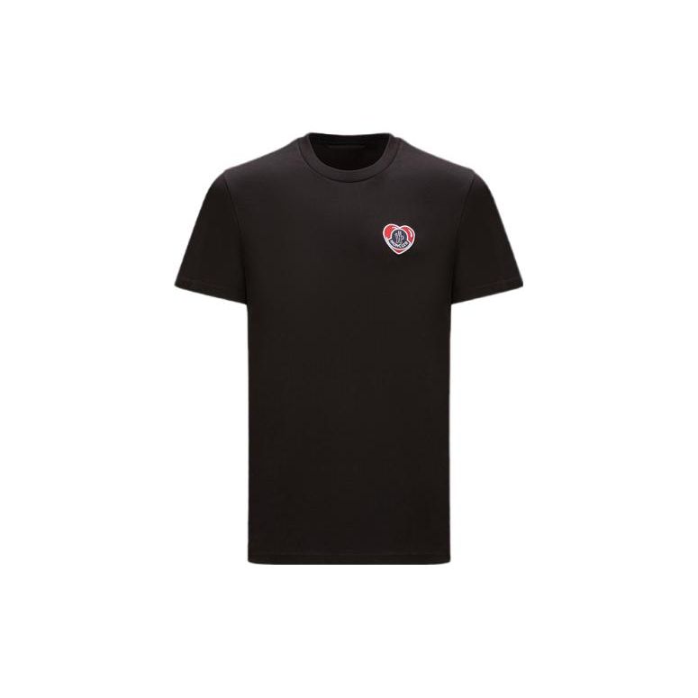 Moncler SS23 Ronde Hals Logo Korte Mouw T-shirt Heren Tops Zwart I20918C000418390T999 M