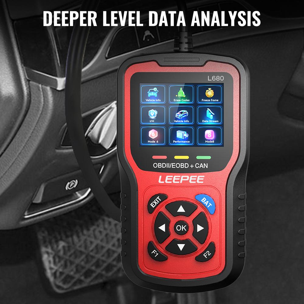 Car Diagnostic Tools Check Engine System L680 Cloud Print Car OBD2 Code Reader Universal OBD II EOBD Scanner Battery Tester