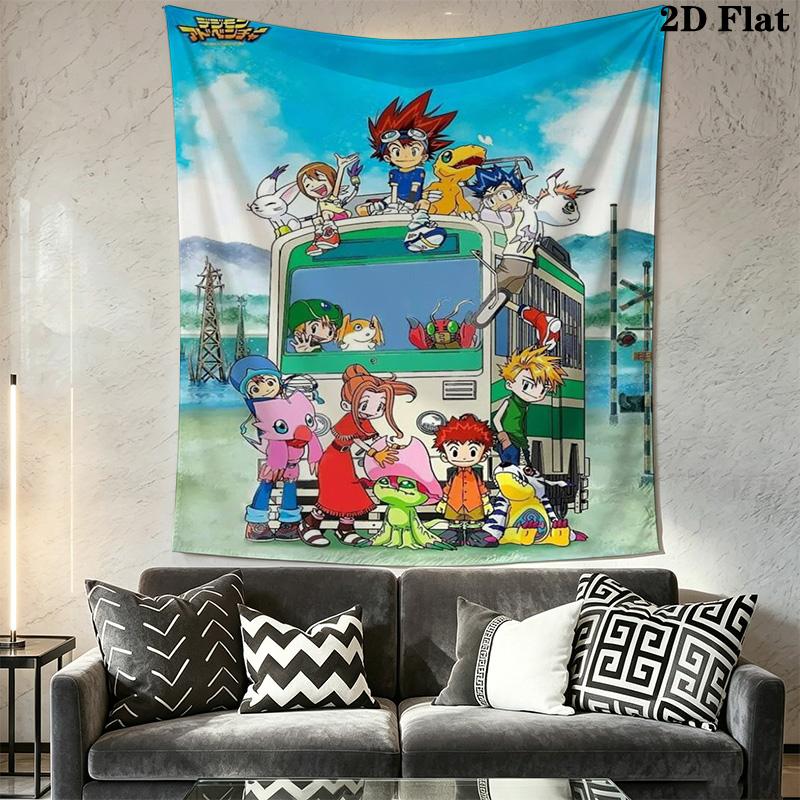 Digimon Ultimate Adventure Tapestry Background Cloth Fashion Print Homestay Soft Decoration Tapestry Background Cloth Soft