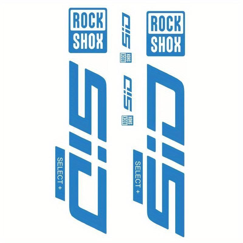 4 Bucăți ROCKSHOX SID SELECT + Autocolante Furcă Față - Autocolante Vinil Transparent Design Albastru și Portocaliu Protecție Durabilă Vopsea,