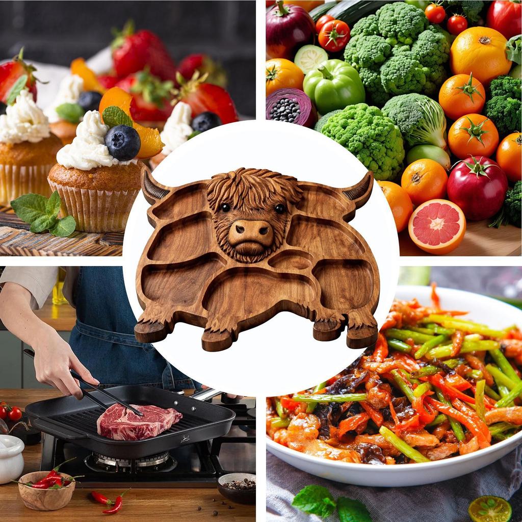 Dřevěná deska na uzeniny ve tvaru krávy, podnos na svačiny, dřevěný talíř na jídlo ve tvaru krávy, deska na předkrmy, ovoce, maso, sýr, pro domácí párty