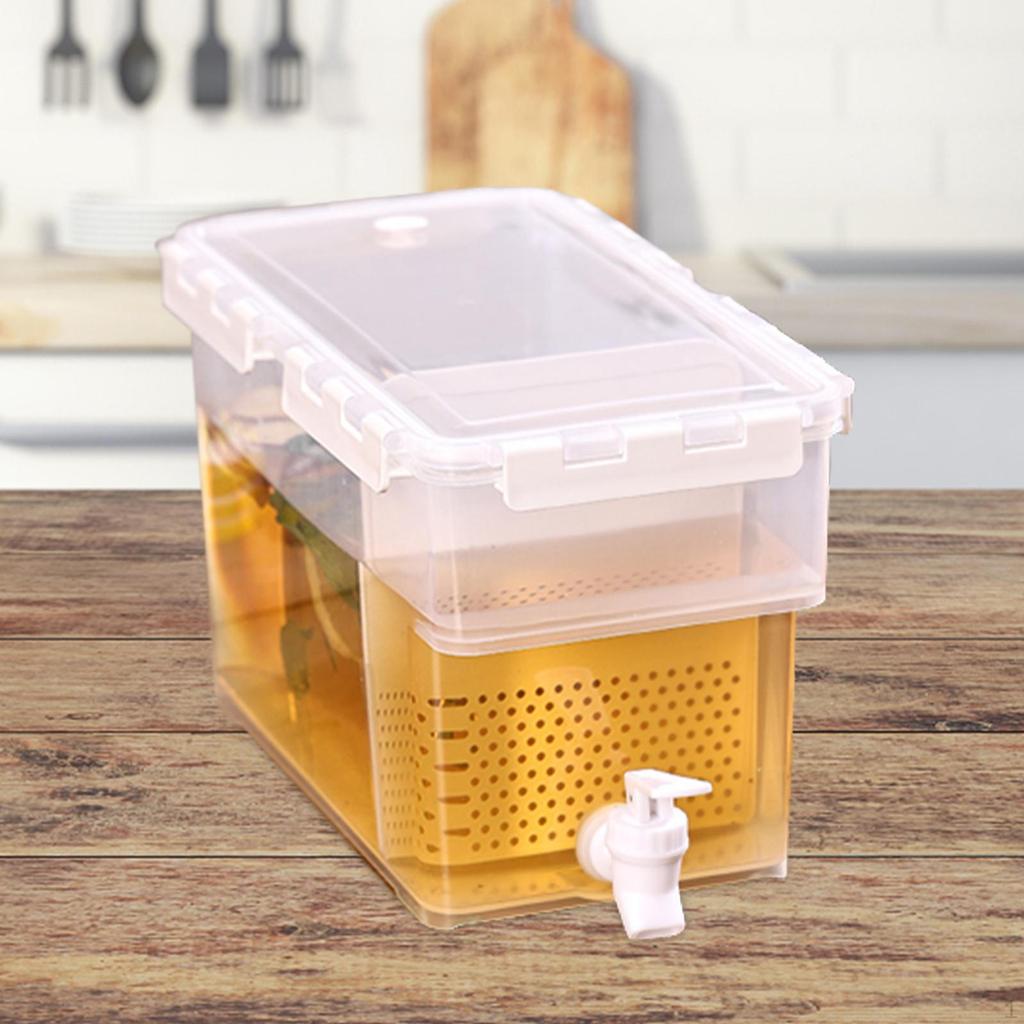 Cold Kettle with Faucet Beverage Dispenser Sealed Clear Water Container Pitcher