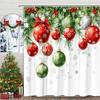 Christmas Shower Curtain Xmas Tree Winter Gift Landscape Squirrel Fireplace Socks Home Polyester Fabric Bathroom Decor Curtain