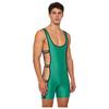 Men‘s Shiny One Piece Swim Bodysuit S-3XL Low Cut Neck Strappy Side Open Elastic Waistband Boxer Bottom for Bodybuilding Pool Training