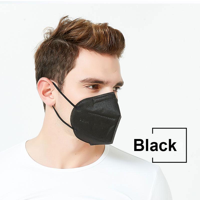 10-200pcs Ffp2mask Black  Mascarillas Negra Adults 5Layers Fpp2 Approved  CE Respirator Face Mask Ffp2 Reutilizable Ffp3