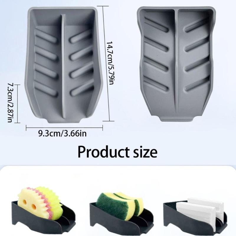 Simple Silicone Soap Dish Holder Efficient Drain Cleaning Tool Storage Rack Scrubber Organizers Bathroom Accessories