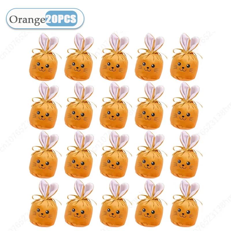 1-40 Stück Hasentüten mit Hasenohren Weiche Samt-Geschenktüten Niedliches Hasenlächeln Perfekt für Zucker Süßigkeiten Osterdekoration und Geschenkverpackung