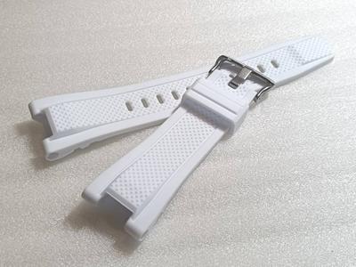 Rubber GST Compatible with [ ] G-SHOCK Strap, Waterproof, White, (Compatible GST)