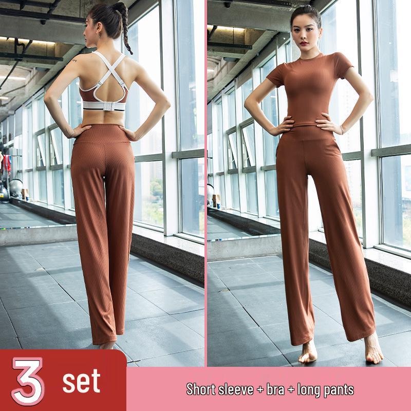 Women's Slim Fit Short Sleeve Yoga Suit - Skin-Friendly, Waist-Cinched, Quick-Drying Sportswear for Summer Fitness
