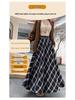 Thickened Warm Wool Retro Plaid Umbrella Skirt - 2025 Autumn/Winter Collection
