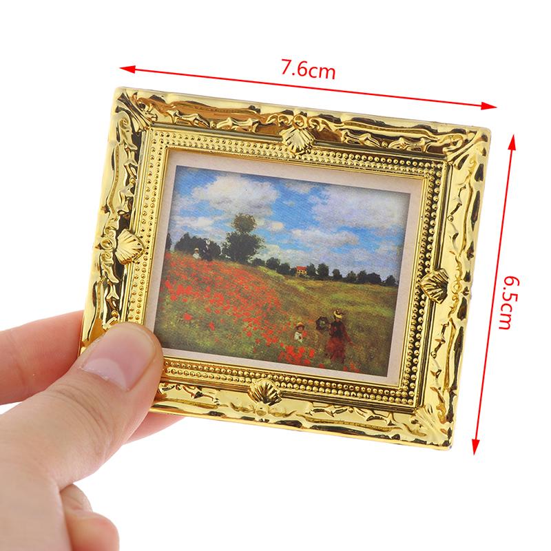 Dollhouse Miniature 1:12 Mini Decorative Accessories Antique Frame Oil Painting