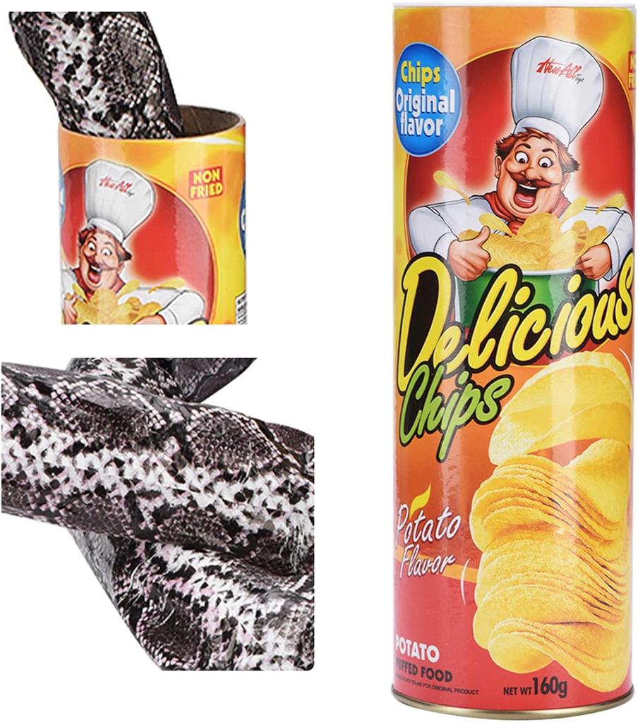 The Potato Chip Snake Can Jump Stage Magic Tricks Spring Snake Toy April Fool Day Halloween Party Jokes In A Can Gag Gift Prank