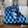 Le Havre Crest Heritage Flannel Blanket, Soft Polyester, Modern Design, All-Season for Camping, Travel, Gifts for holidays or birthdays