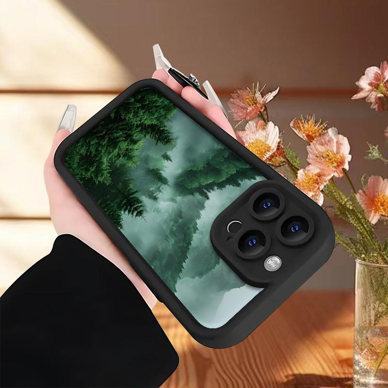 Coque de téléphone simple motif forêt adaptée pour iphone16 15 14 13 12 11 Pro/Max/Plus antichute et antichoc