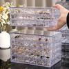 Ohrring Ring Aufbewahrungsbox Organizer, Acryl Schmuck Aufbewahrungsbox Halter 3/5 Schubladen Transparenter Schmuck Vitrine Geschenkboxen