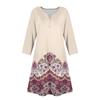 Women's Summer Dress Loose V Neck Three-quarter Sleeve Sundress With Pockets Dress