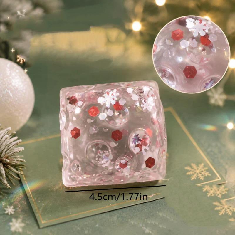 Crystal Slime Cube Squeeze Ice Cube Transparent Soft Ice Cube Fidget Square Colorful Sensory Fidget Use Tool