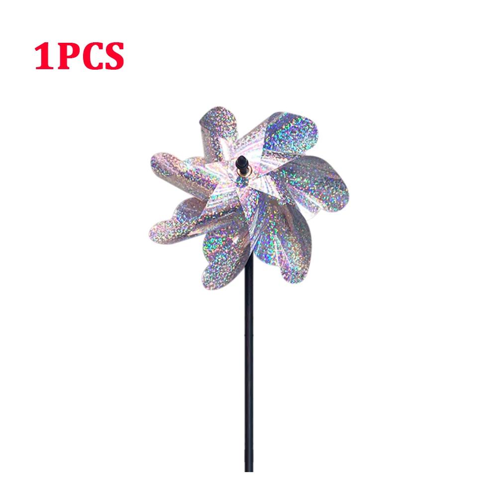 1-3pcs Bird Repeller Windmill Spinner 7/8 Leaves DIY Birds Deterrent Pinwheels for Outdoor Lawn Yard And Garden Home Decorations