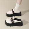 Muffin Thick-soled Bag Head Half Slippers Women's Summer Wear 2025 New One-pedal Comfortable Big Head Casual Cool Slippers