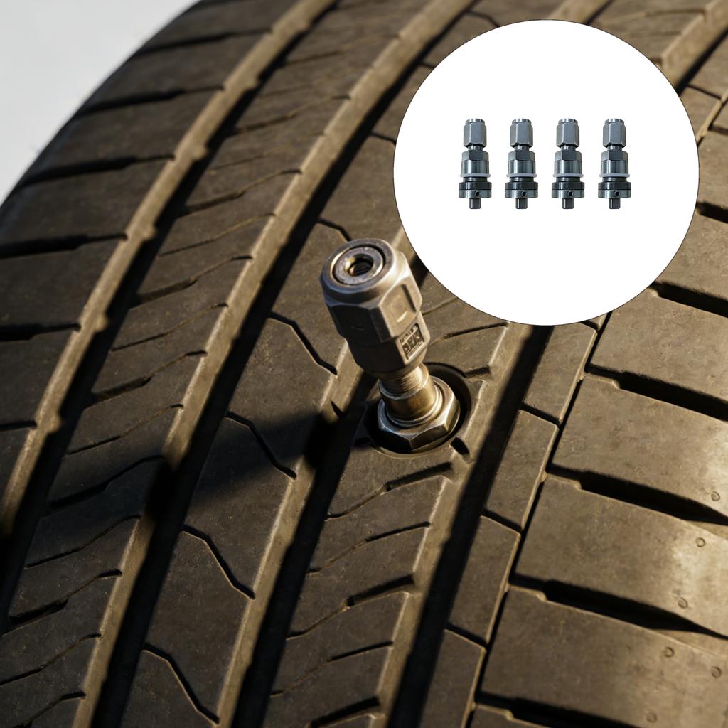 Heavy Duty Rubber Metal Tire Valves Stem For Cars Accurate TPMS Sensor All Weather Performances Easy To Install 4pcs