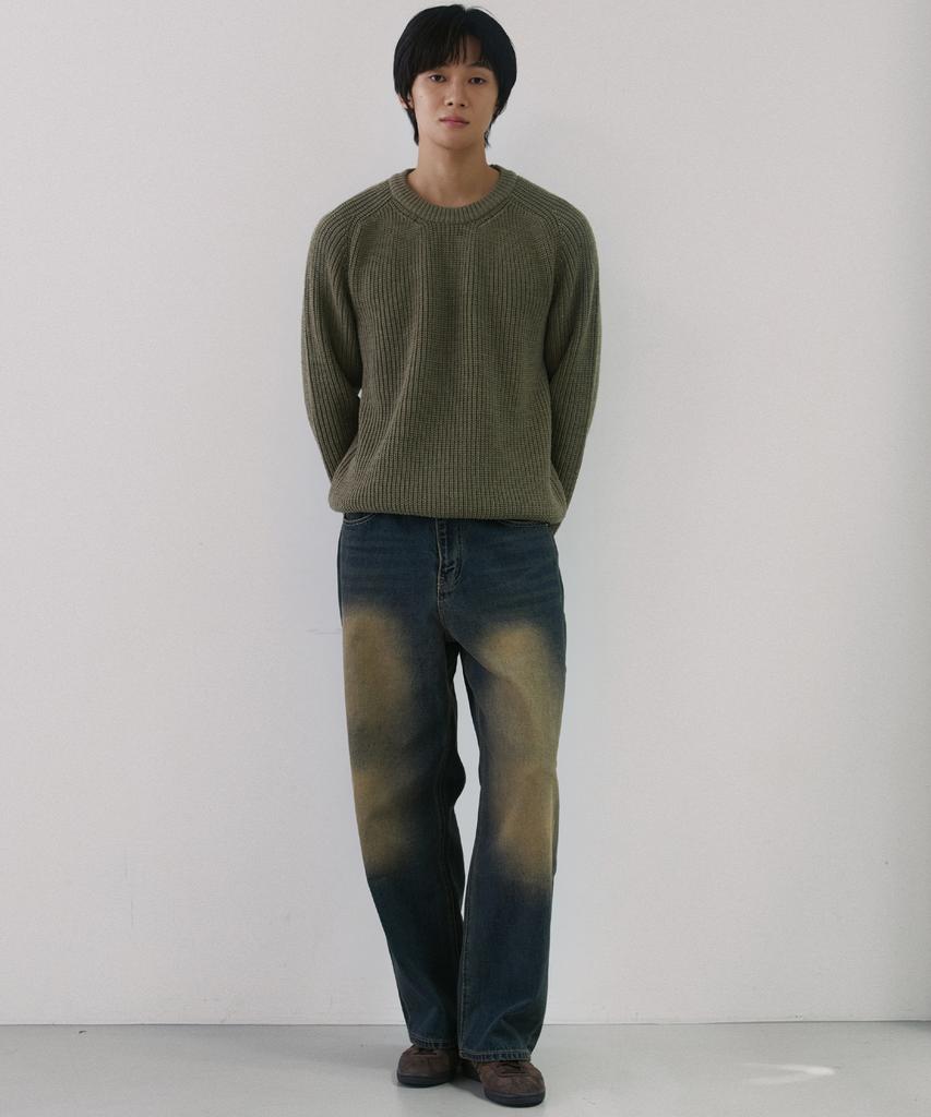 NODU Saddle Hazzi Essential Raglan Knit [Khaki]