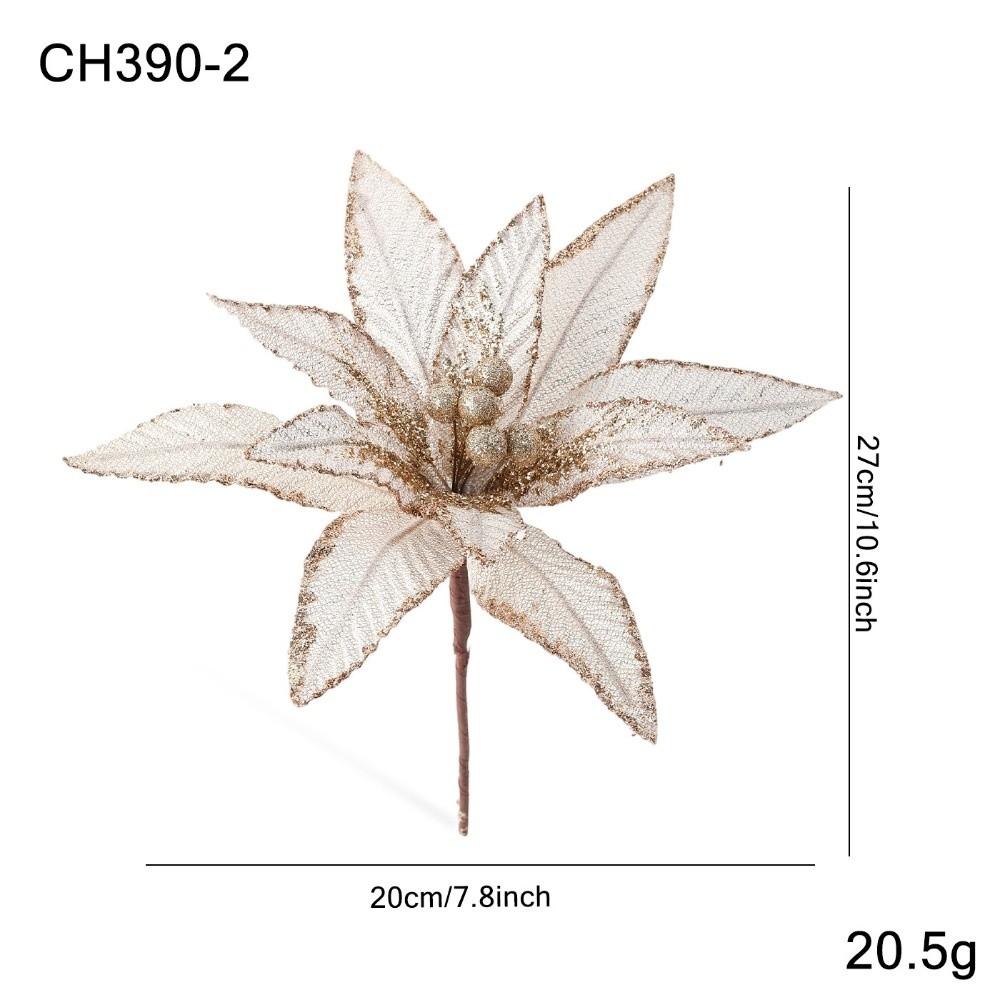 New 15CM Artificial Poinsettia Flower Glitter Sparkling Christmas Glitter Flower Sequins Sequins Flower Wedding Decoration